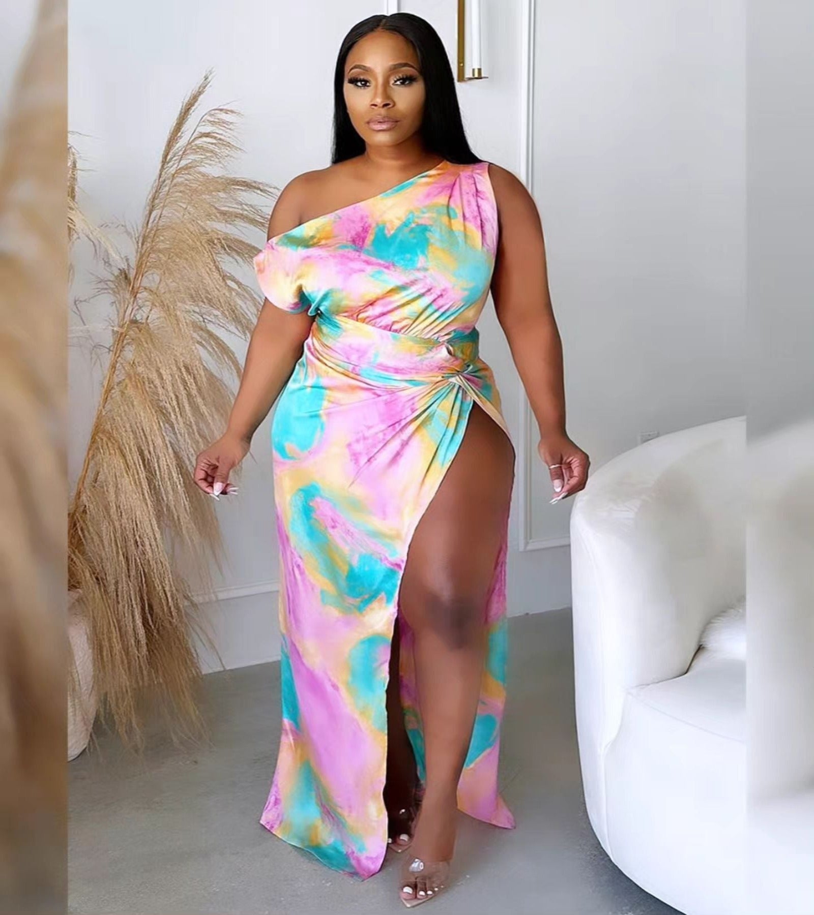 Aura Off Shoulder Maxi Dress - Plus Size Fasheabe