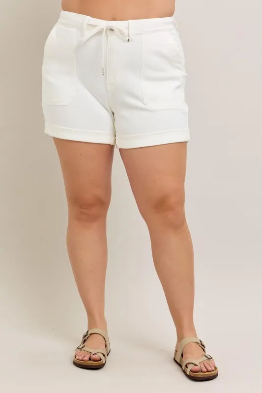 Judy Blue Full Size High Waist Cuff Denim Shorts Plus Size Selvanelle