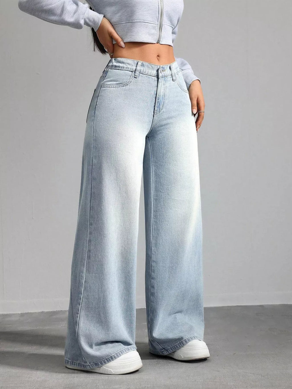 High Waisted Wide Leg Jeans Shopimist