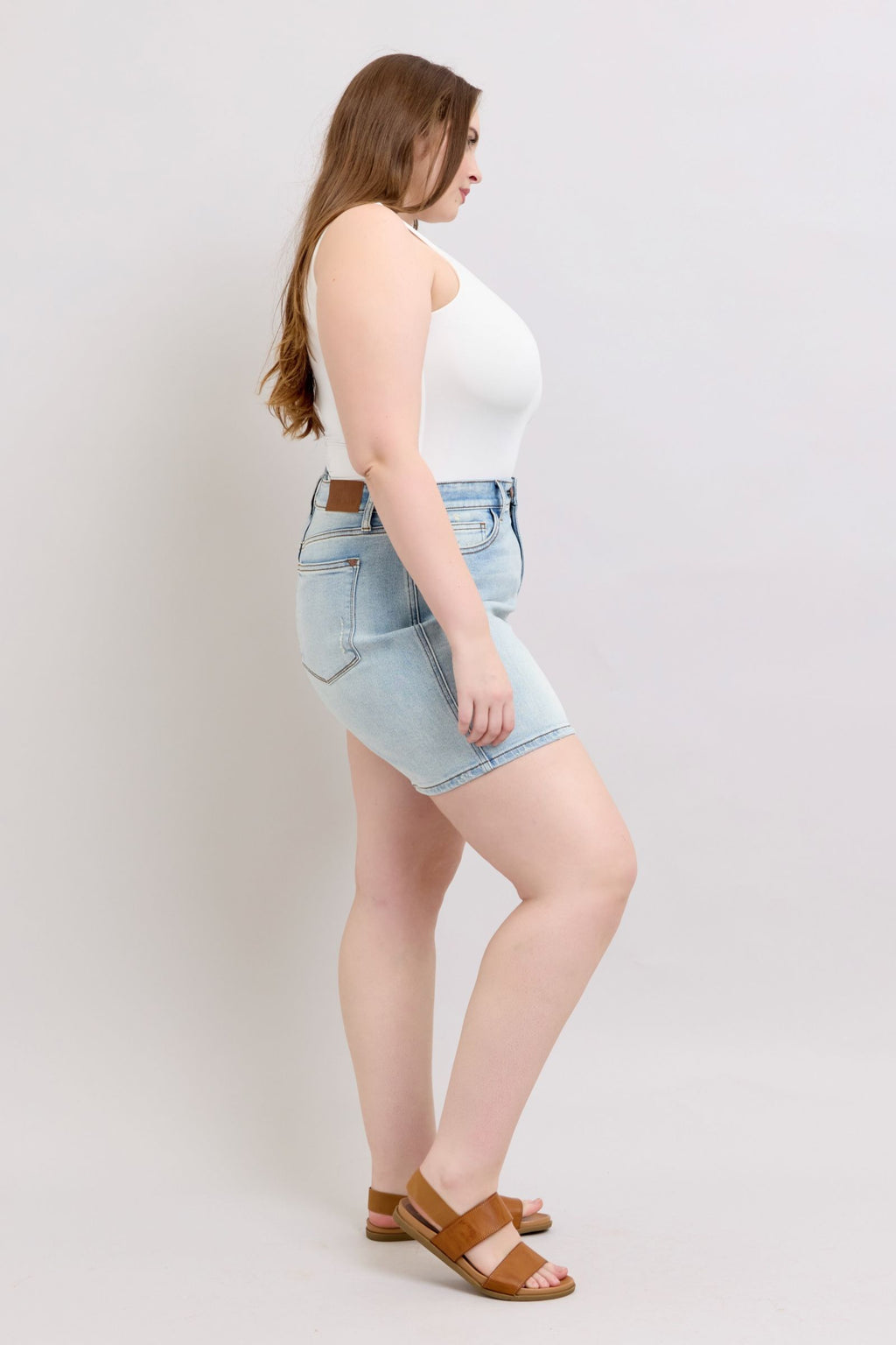 Judy Blue Plus Size Denim Shorts With Pockets 2 Button Closure Durable Comfort For Women Coco’s Tee Boutique