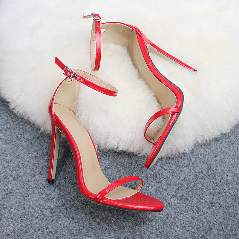 Women's Fish Mouth Stiletto Sandals | Buckle High Heel Open-Toe Heels Sarah Express