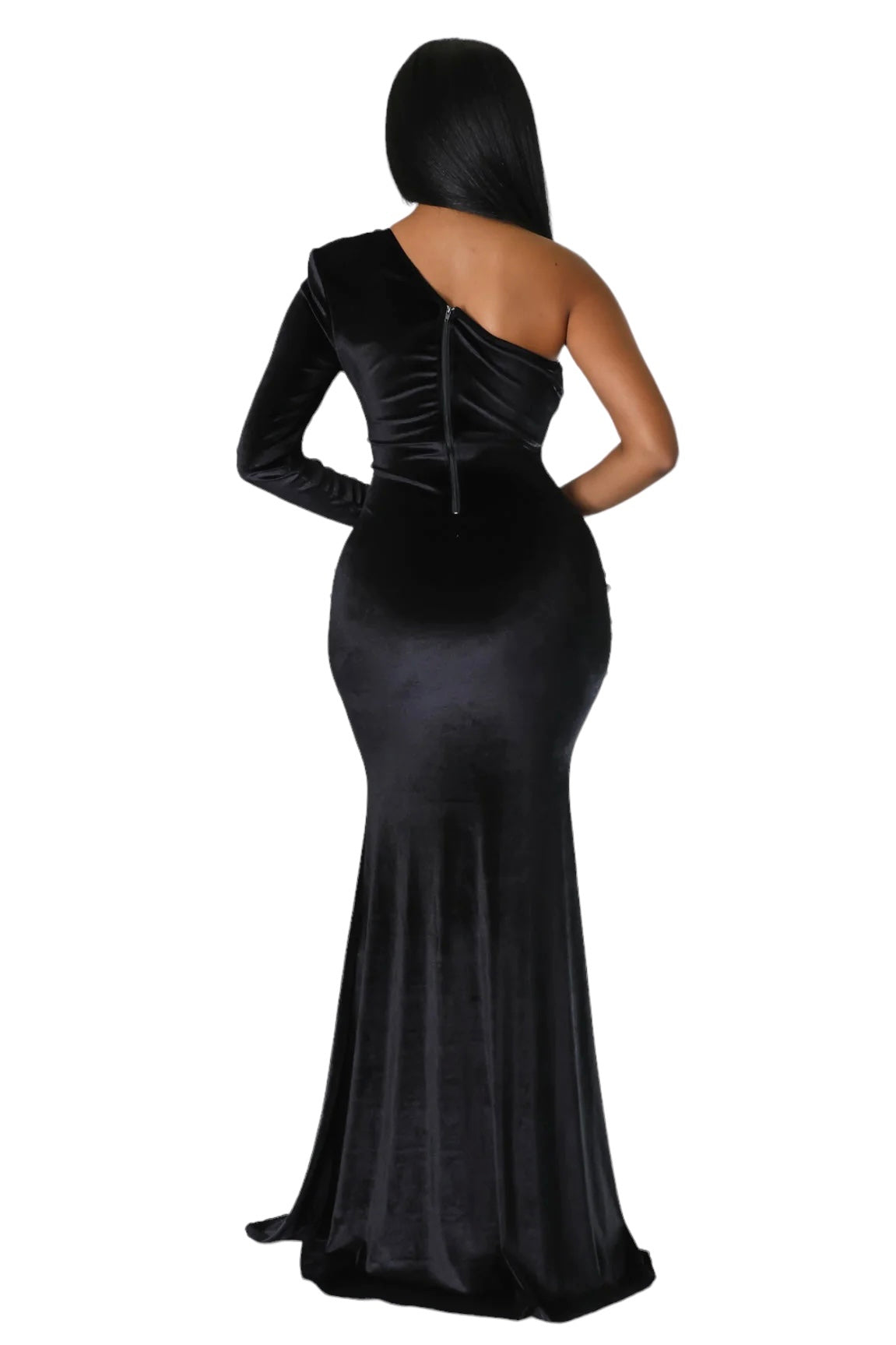 One Shoulder Velvet Cocktail Dress The House of Stylez