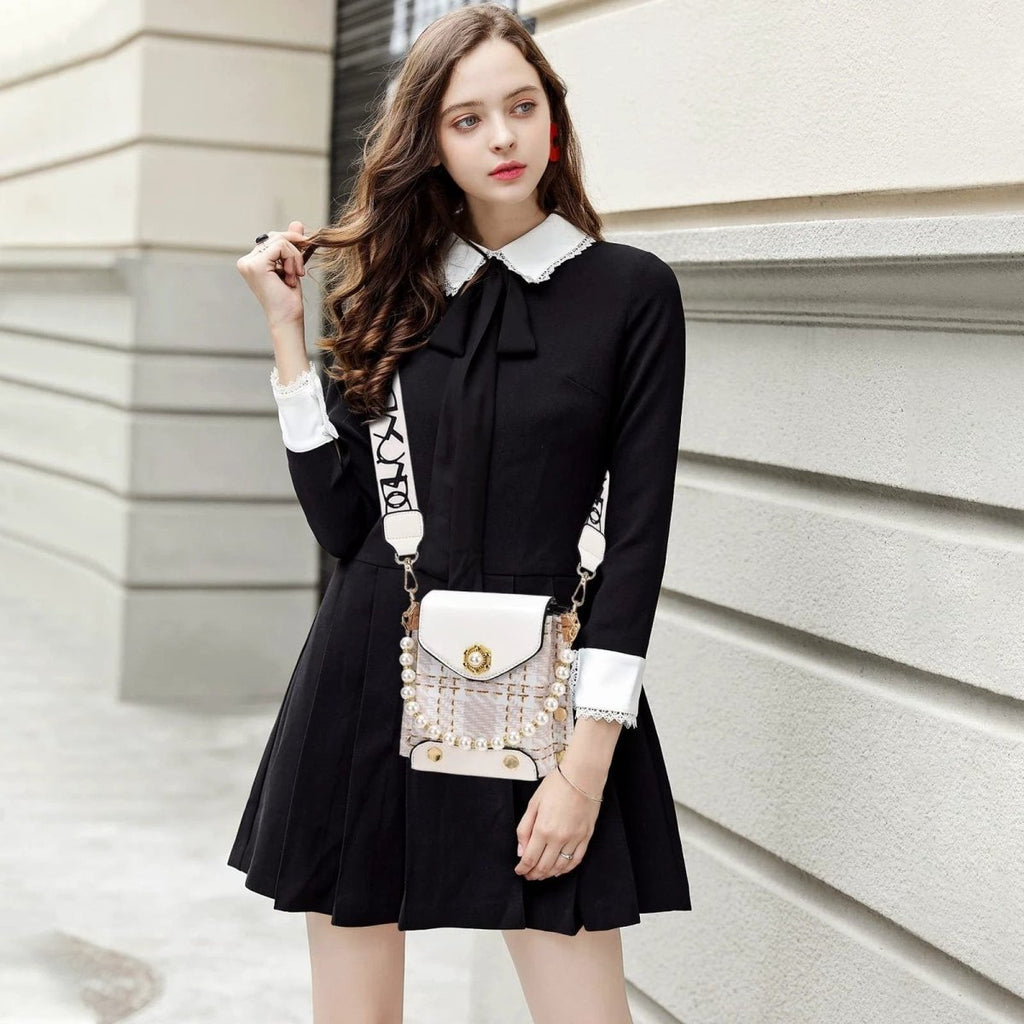 Fashion Women'S Crossbody Bag Girl'S Cute Princess Wallet Classic Shoulder Bag Summer Pearl Chain Phone Bag MANDOTOS