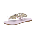 Women's Butterfly Cutout Flat Sandals | PU Open-Toe Slide Slippers Sarah Express