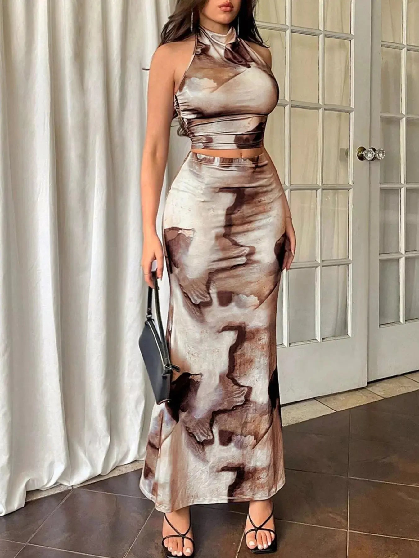 Tie-Dye Halter Top and Mermaid Skirt Set New Era Fashion LLc