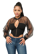 Front Hook and Eyelet Front Keyhole Button Top The House of Stylez