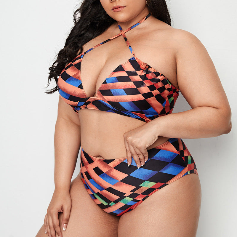 New Halter Strap Plus Size Three Piece Swimsuit FLIPSTYLEZLLC