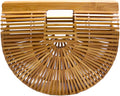 Womens Bamboo Handbag Handmade Large Tote Bag Straw Beach Bags Beach Purse Size
