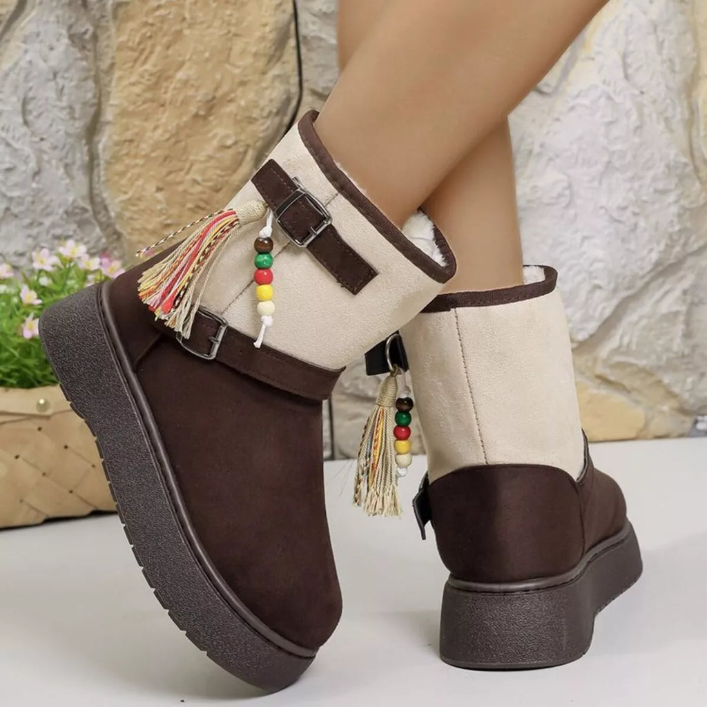 Bohemian Style Ankle Boots with Tassel Decor Simply Love