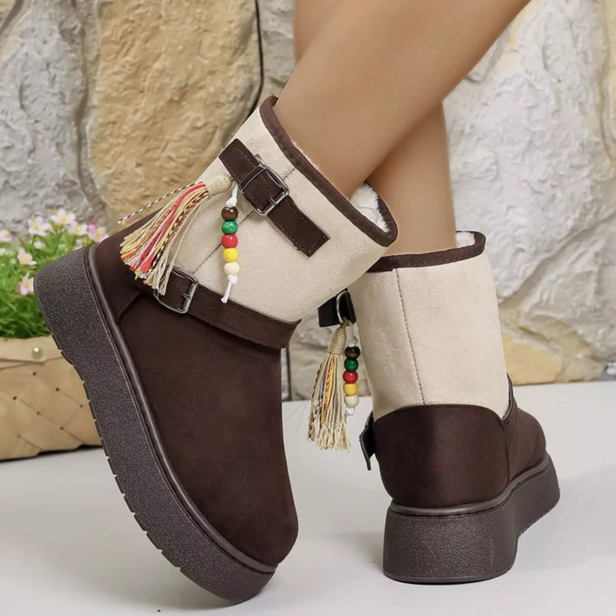 Bohemian Style Ankle Boots with Tassel Decor Simply Love