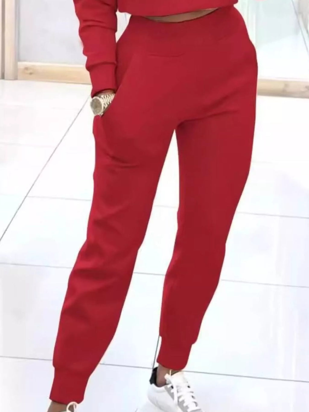 Casual Chic Cropped Sweatshirt and Jogger Set Simply Love