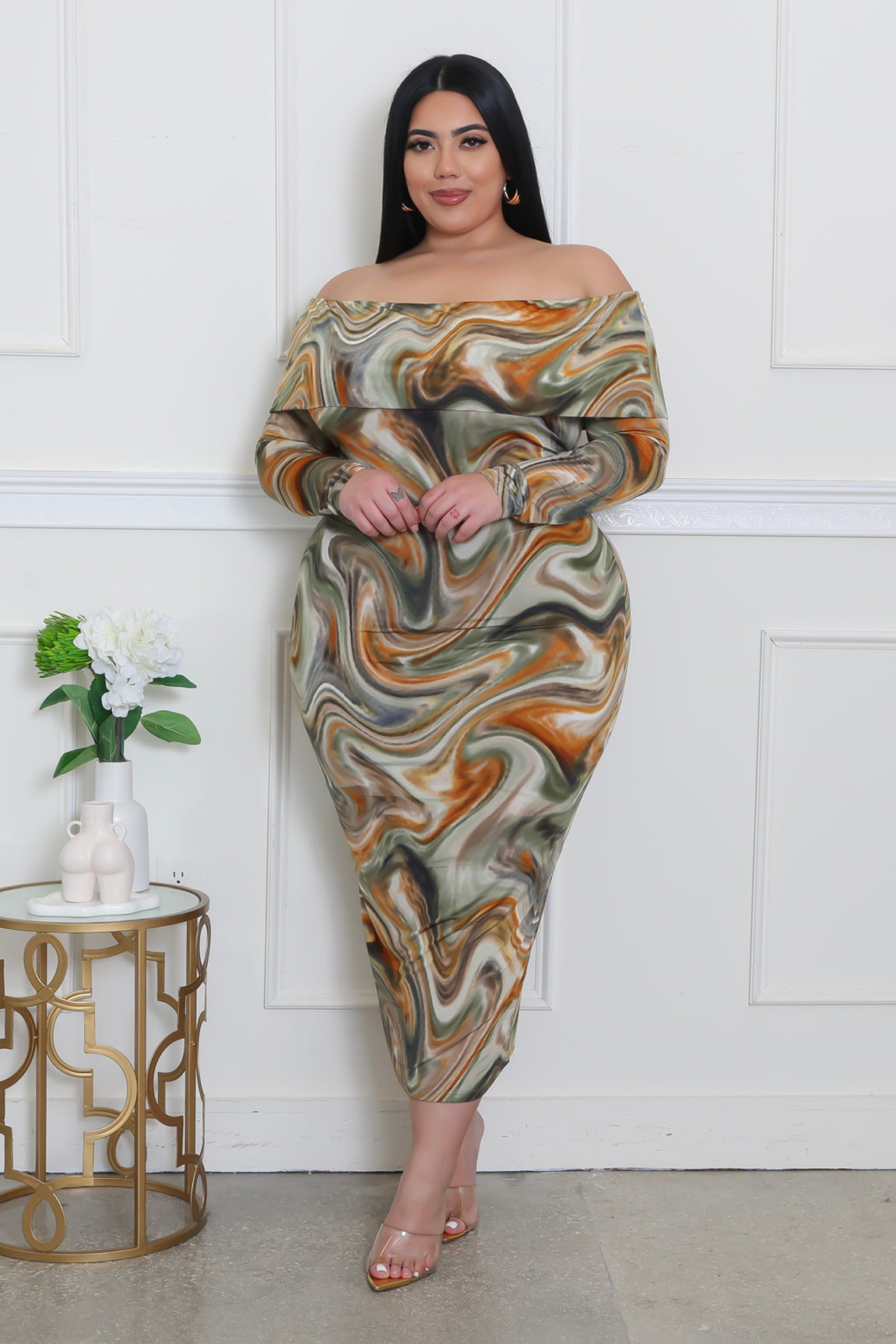 To The Beat Plus Size Dress Fasheabe