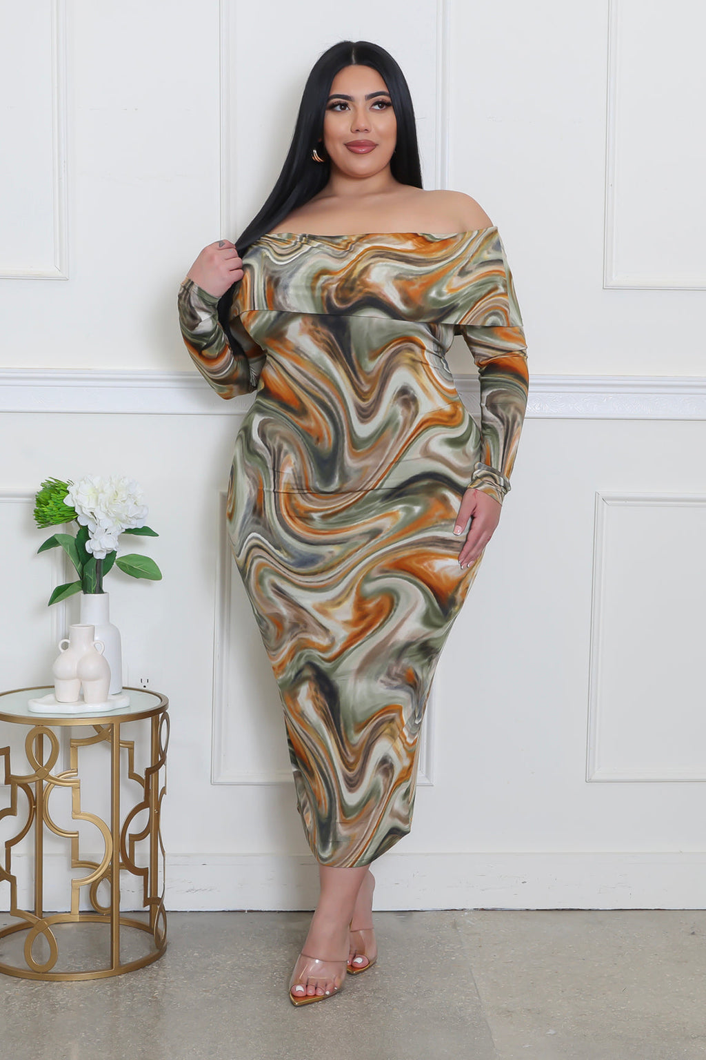To The Beat Plus Size Dress Fasheabe