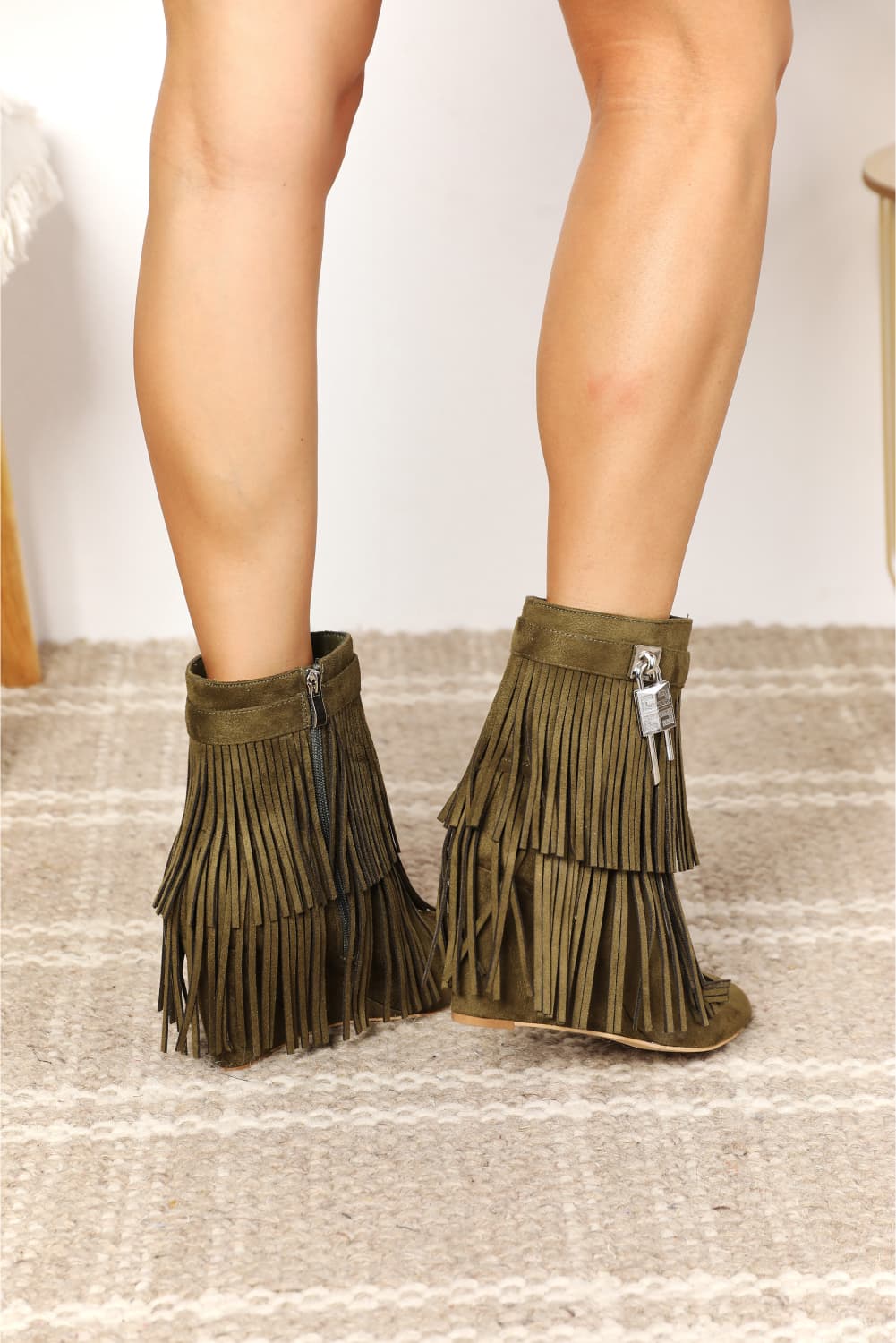 Legend Women's Tassel Wedge Heel Ankle Booties MyGoodyShop.com