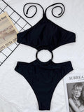 Solid One Piece Swimsuit Women Bandeau Bathing Suits Sexy Swimwear Bella Mia