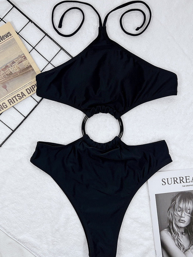 Solid One Piece Swimsuit Women Bandeau Bathing Suits Sexy Swimwear Bella Mia