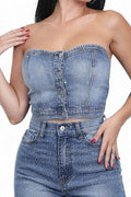 Iridescent Rhinestone Star Tube Top The House of Stylez
