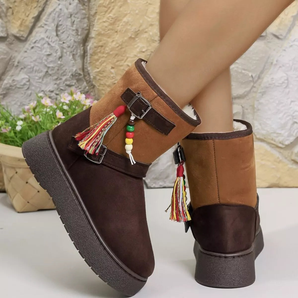 Bohemian Style Ankle Boots with Tassel Decor Simply Love