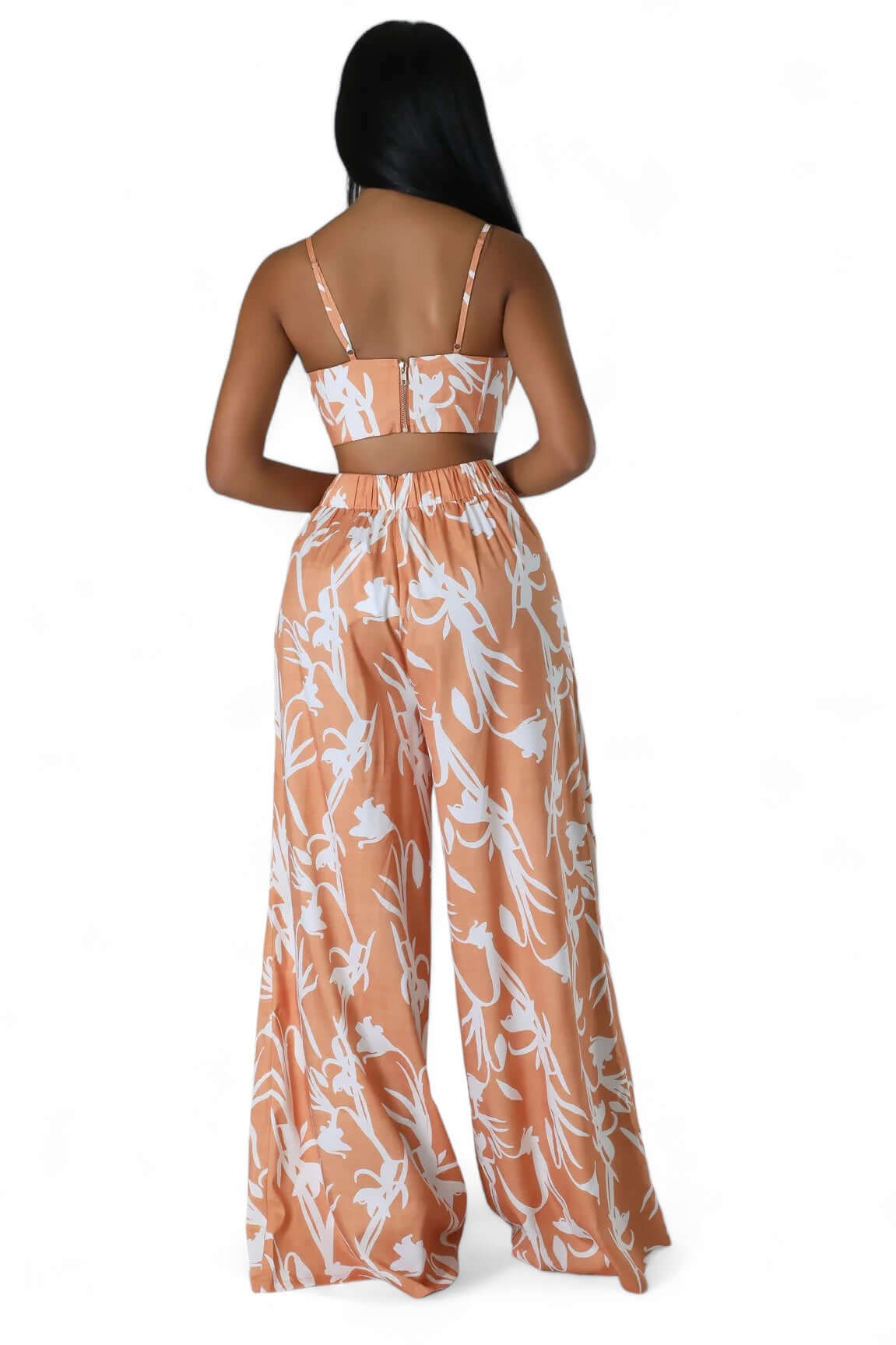 Two Piece Cropped Top & Wide Leg Pant Suit The House of Stylez