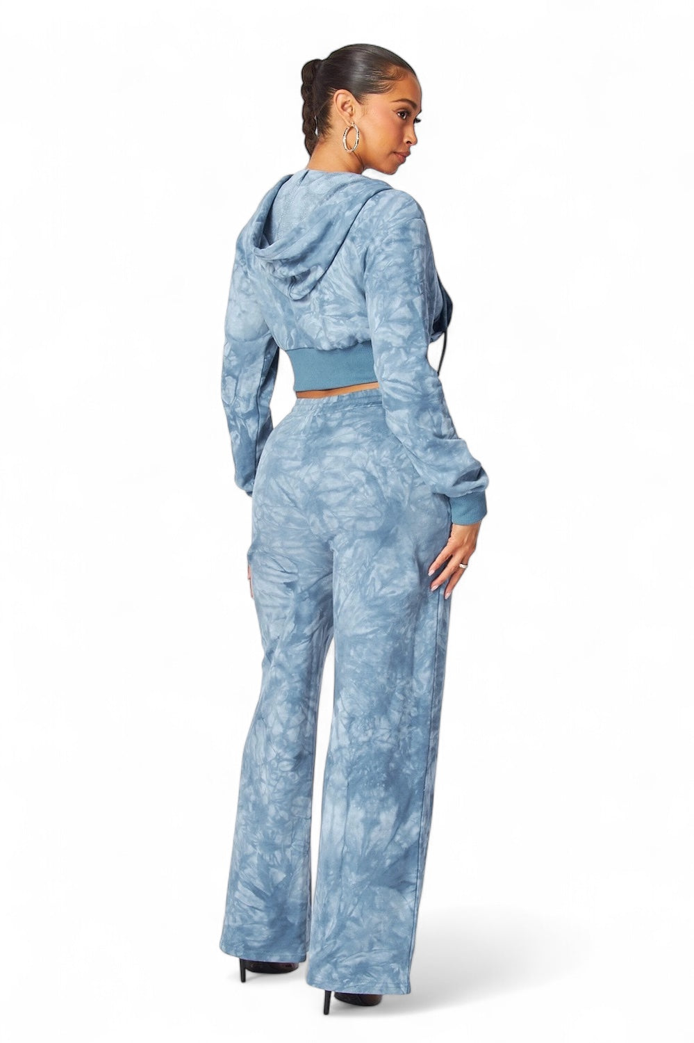 Aaliyah Tie Dye Crop Hoodie & Straight Pants Set The House of Stylez