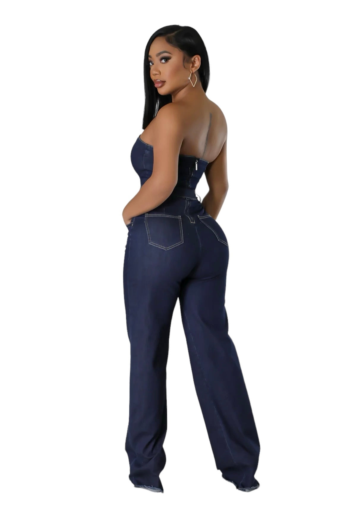 Denim Sweetheart Jumper w/ Belt The House of Stylez