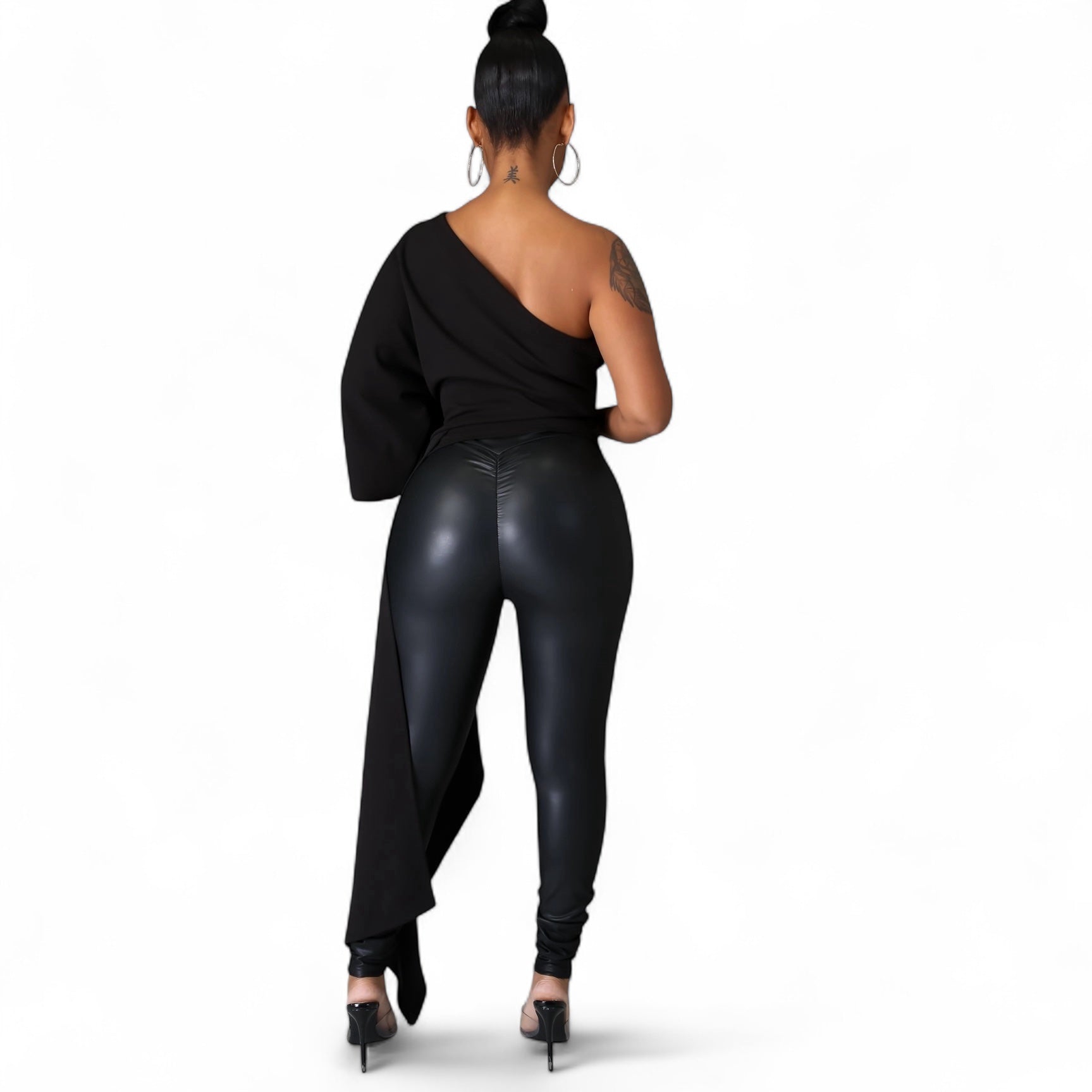 One Shoulder Top with Long Side Train The House of Stylez