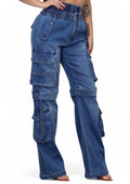 Convertible Baggy Cargo Jeans with Double Waist Band The House of Stylez