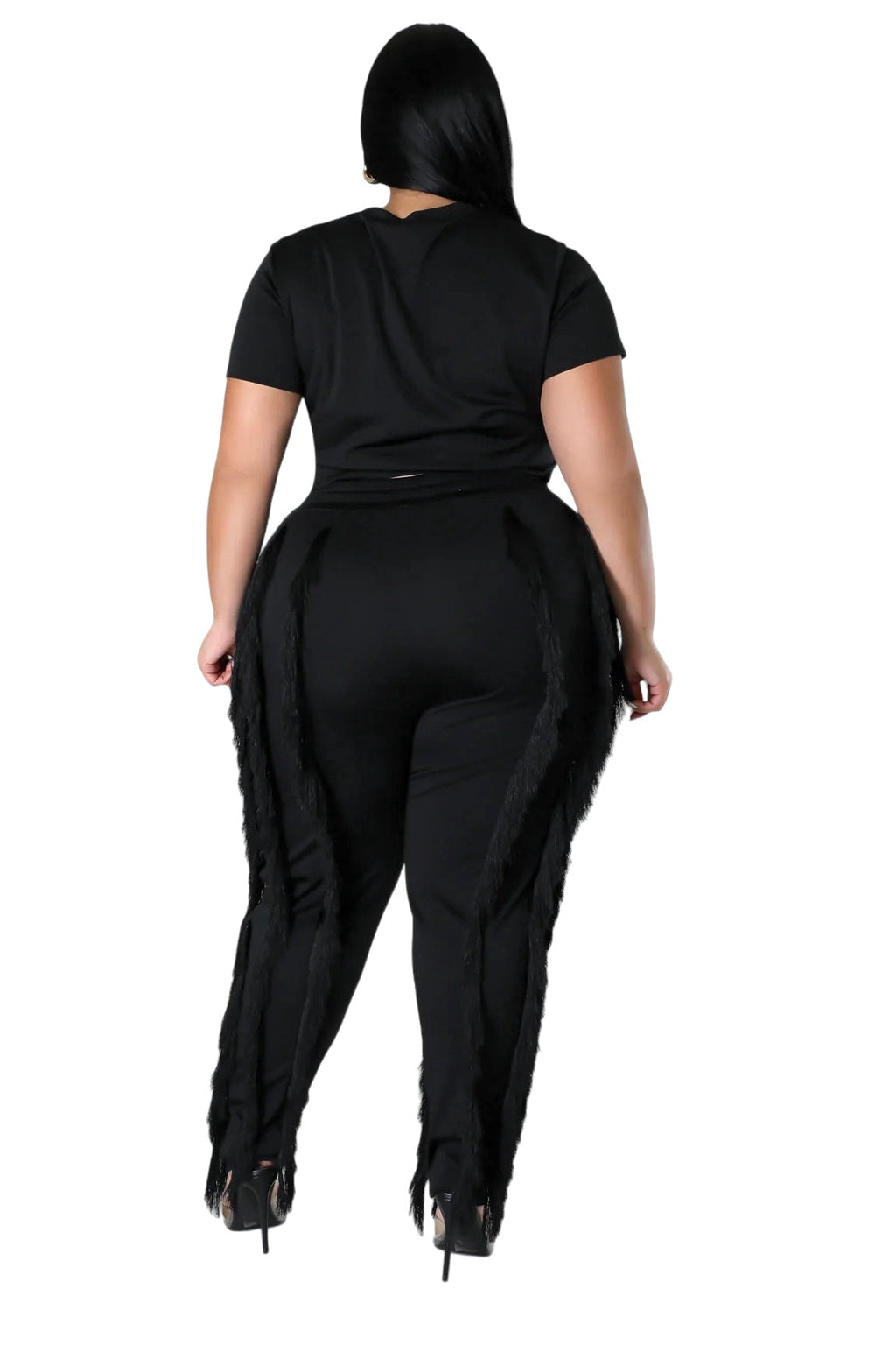 Curvy Short Sleeve Top Matching Tassel Pants The House of Stylez