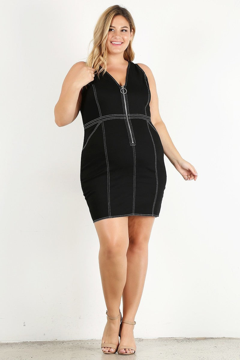 Plus Solid Bodycon Mini Dress I am a Fashion Junky