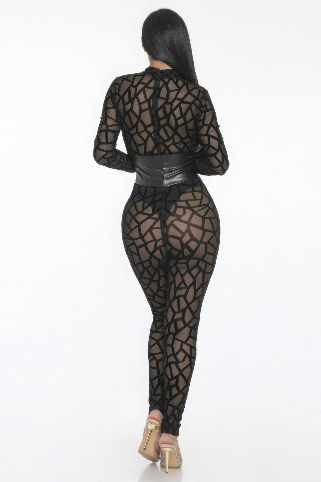 Geometric Printed Jersey Jumpsuit Selvanelle