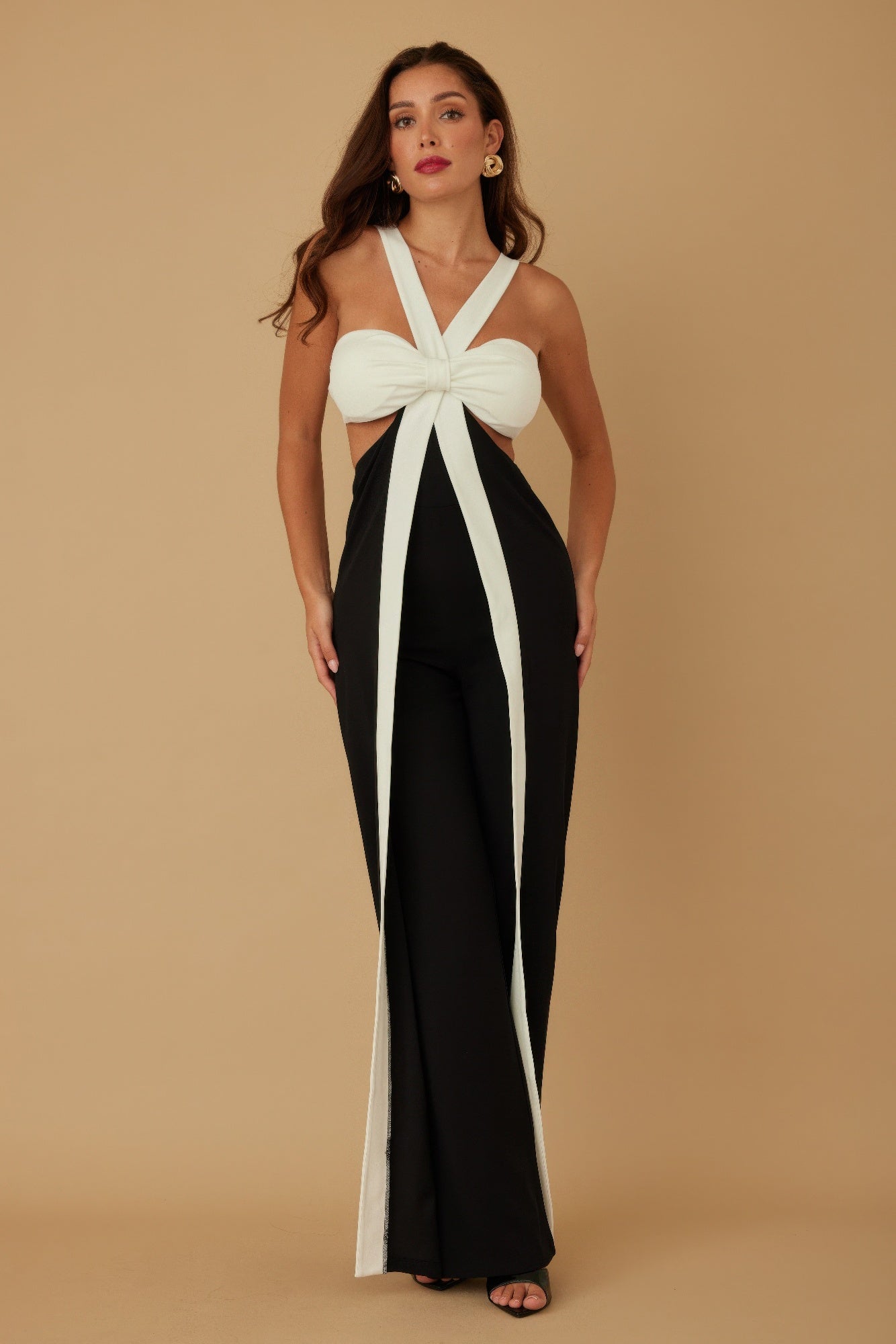 X Ribbon Open Jumpsuit Selvanelle