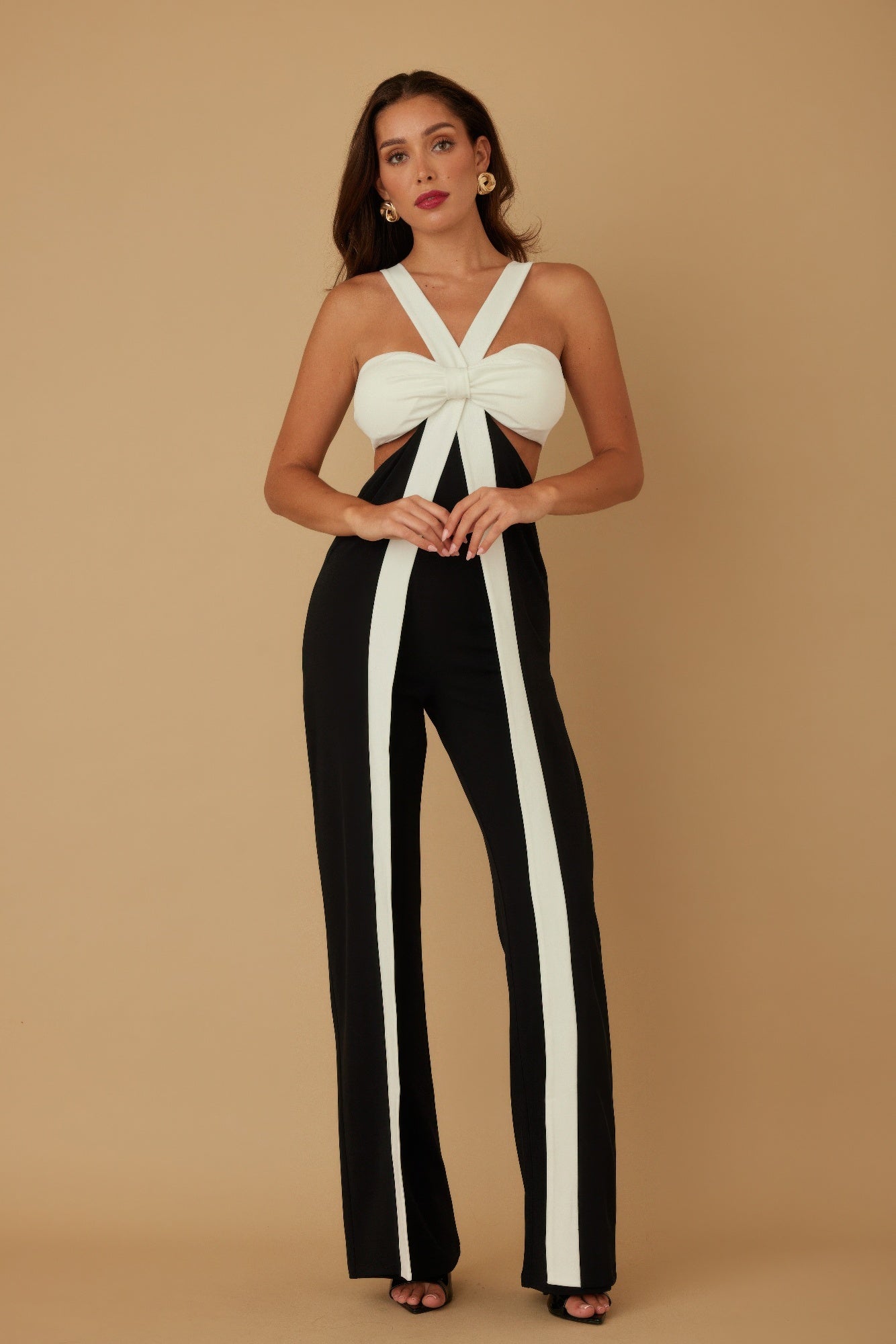 X Ribbon Open Jumpsuit Selvanelle