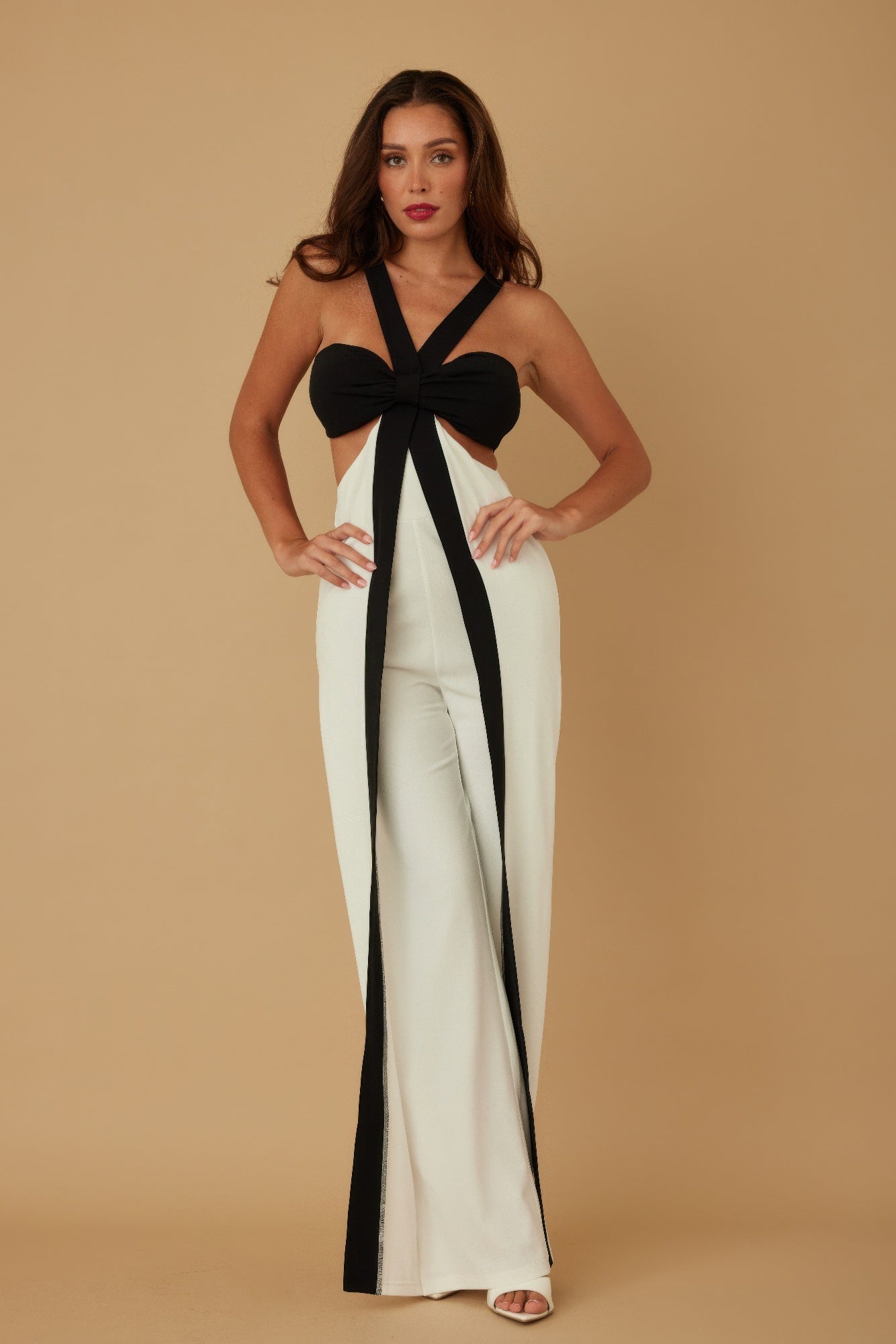 X Ribbon Open Jumpsuit Selvanelle
