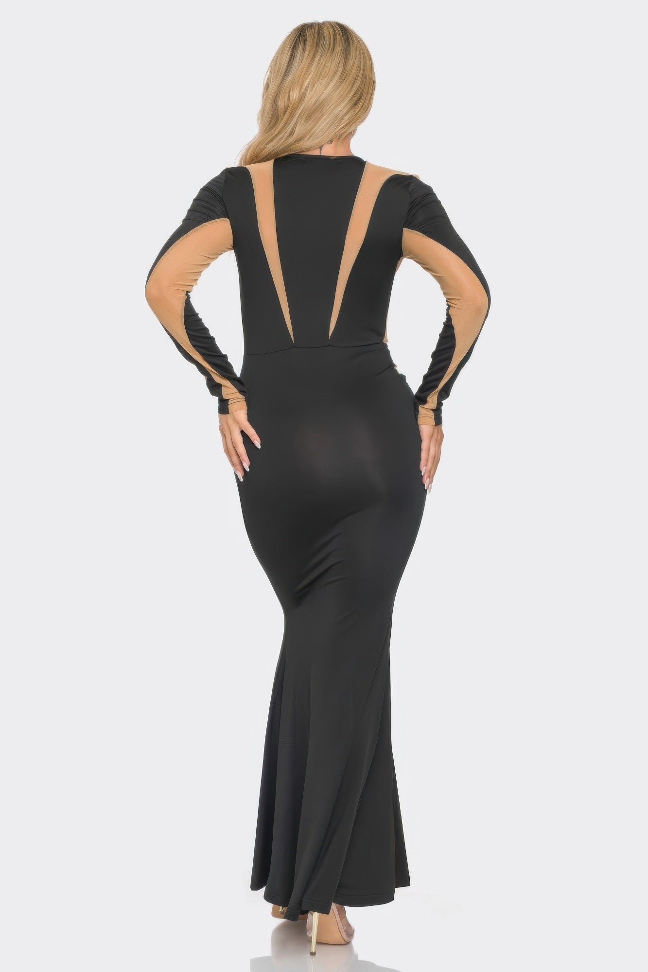 Mesh Cut Out Detail Maxi Dress OyeraCharisma