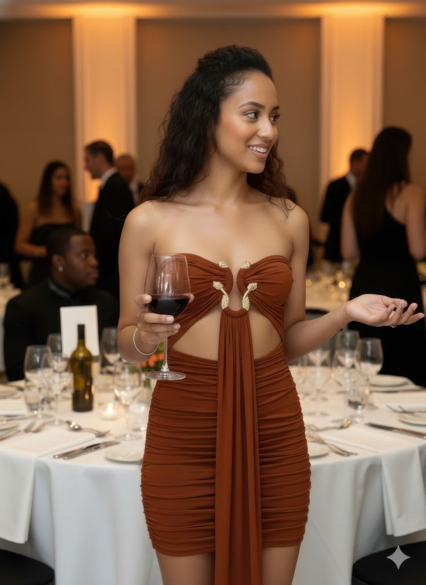 Tube Top Mini Dress With Drape Front OyeraCharisma