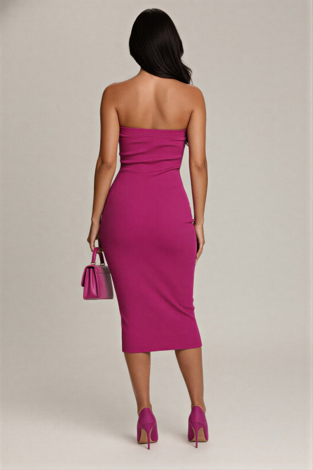 Strapless bodycon midi dress OyeraCharisma