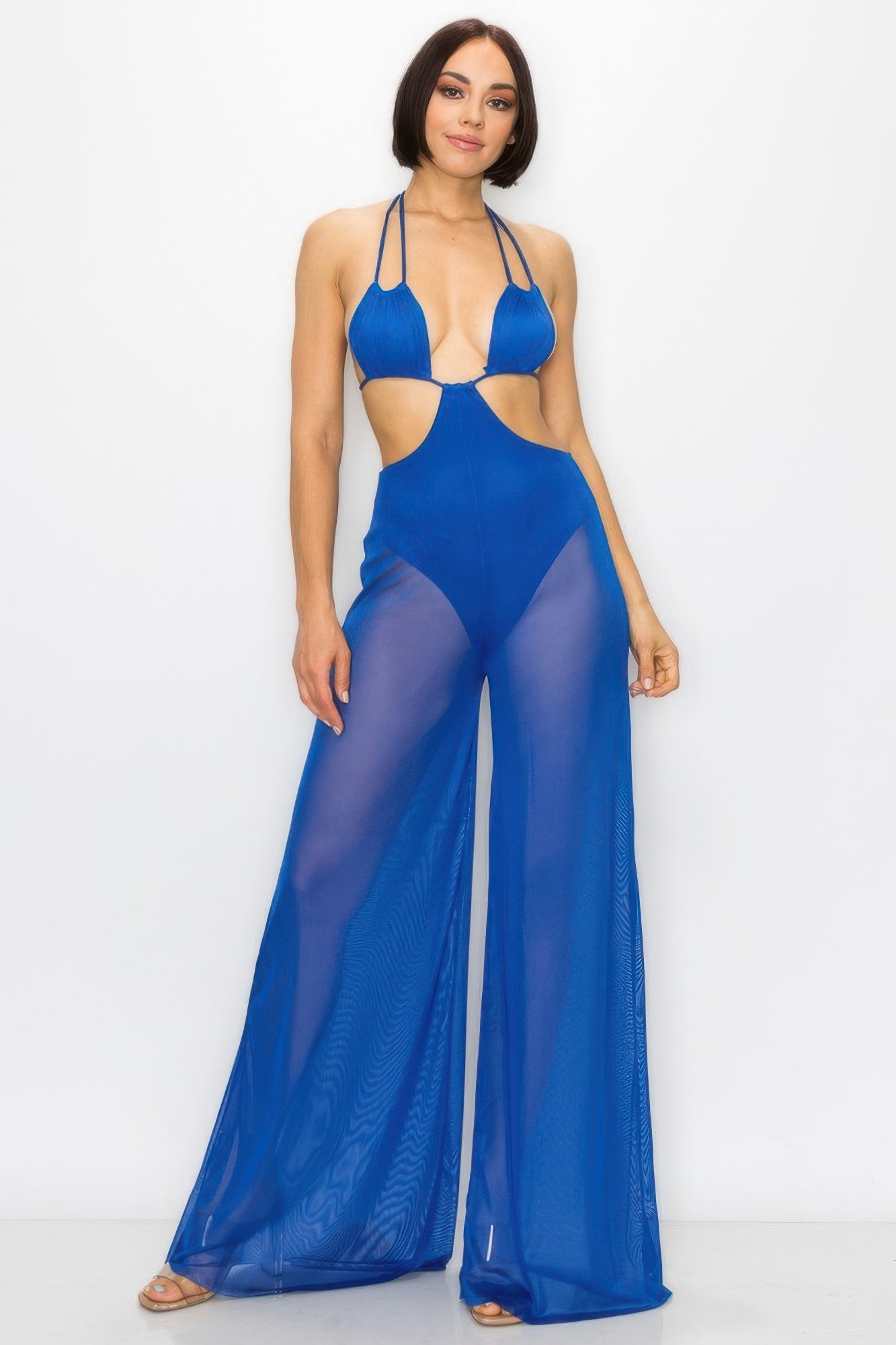 Bikini Top And Mesh Wide Pant Jumpsuit OyeraCharisma