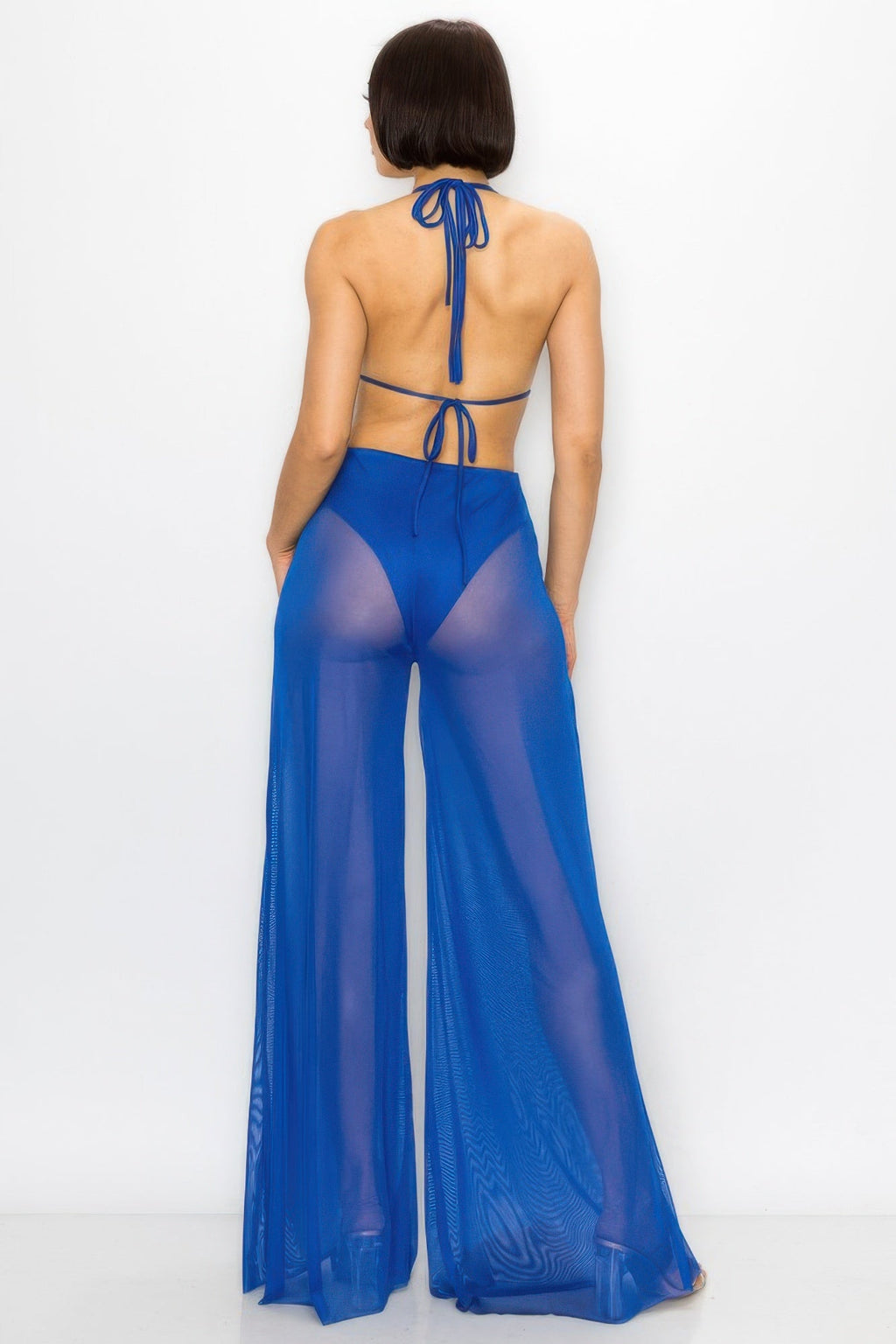 Bikini Top And Mesh Wide Pant Jumpsuit OyeraCharisma