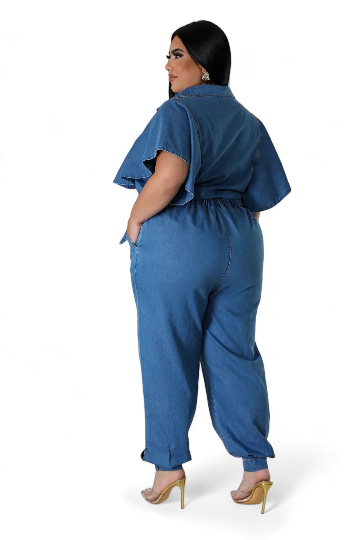 Curvy Denim Pants Set The House of Stylez