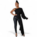 One Shoulder Top with Long Side Train The House of Stylez