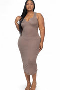 Curvy Split Neck Tank Dress  {BD2173X} The House of Stylez