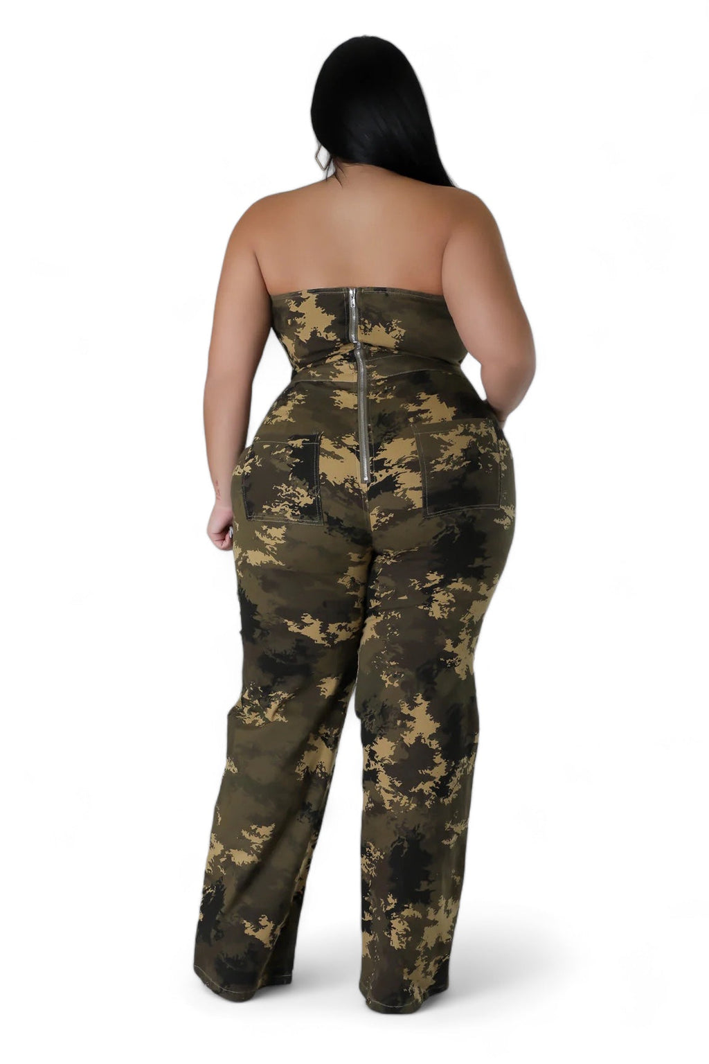 Curvy Camouflage Strapless Jumpsuit The House of Stylez