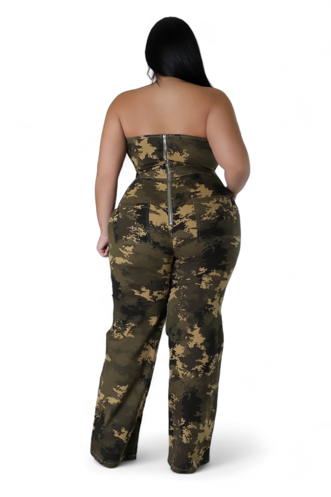 Curvy Camouflage Strapless Jumpsuit The House of Stylez