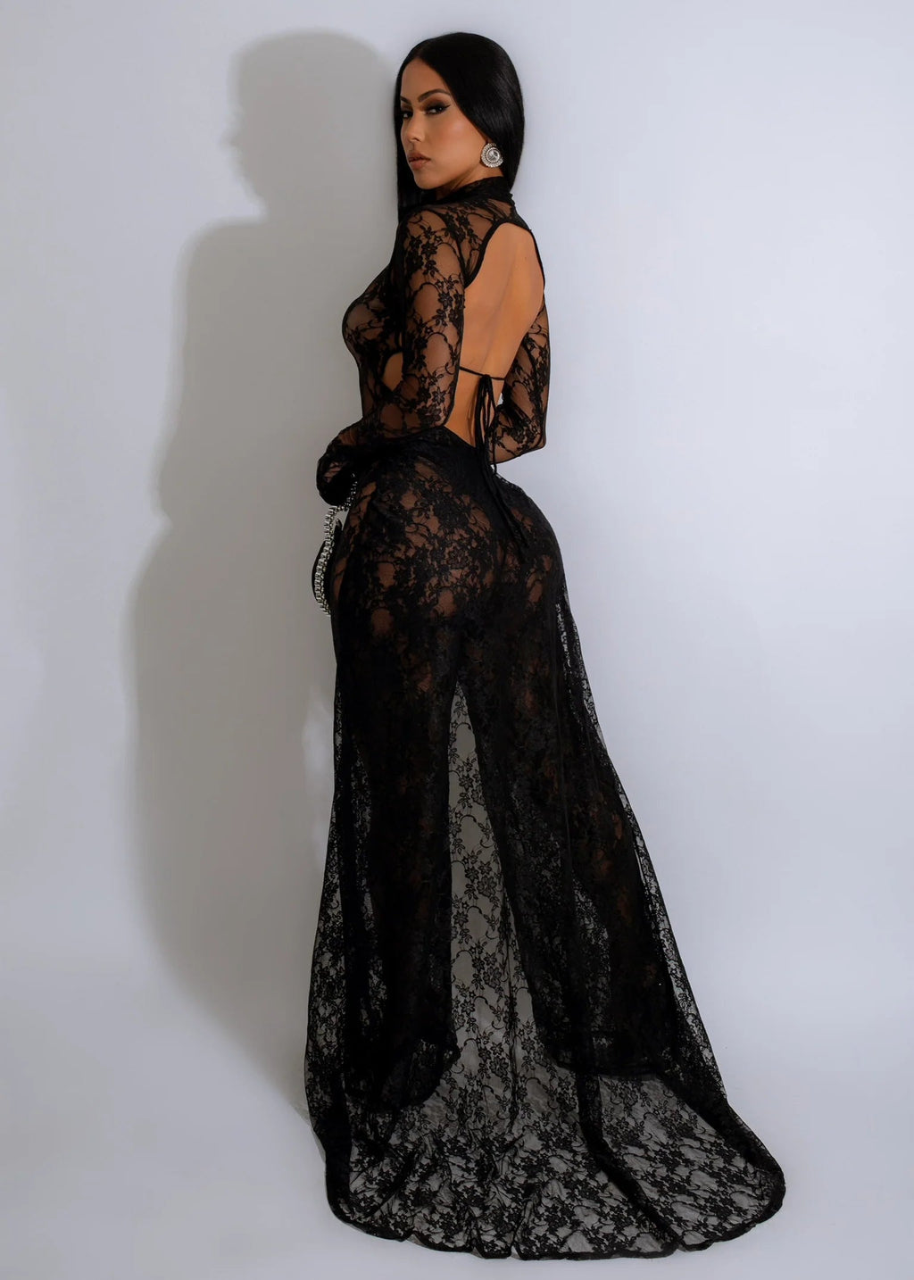 Sexy Lace Part Jumpsuit Maxi Dress S&E Retail Expo