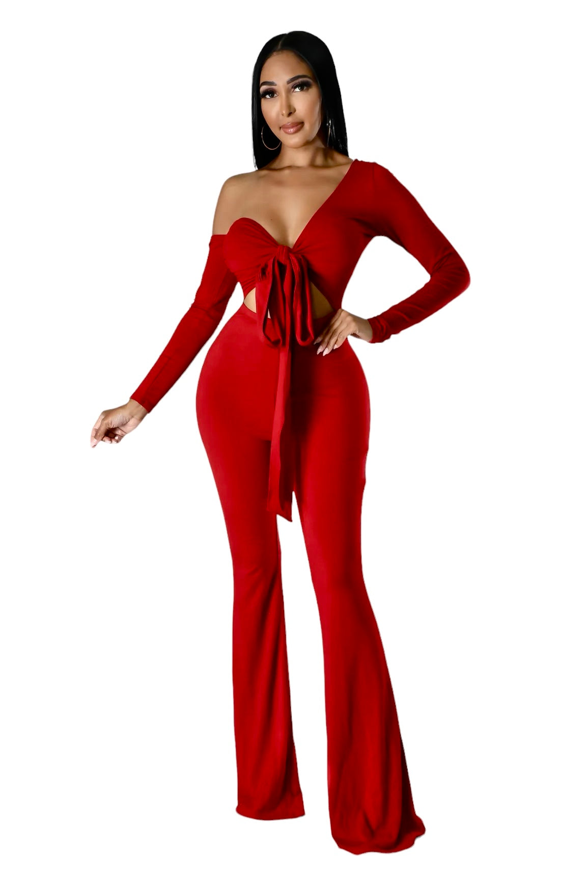 One Shoulder Long Sleeve Convertible Jumpsuit {Tall Gyrl Friendly} The House of Stylez