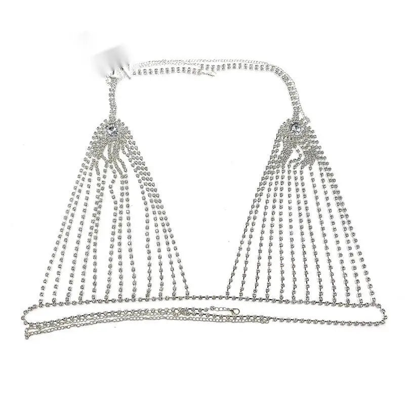 High Quality Party Sexy Women Crystal Thong Panties Rhinestone Shiny Bikini Chain Jewelry Lingerie Sets MANDOTOS