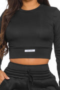 Ribbed HAND MADE Cropped Top and Wide Leg Sweatpants Set The House of Stylez