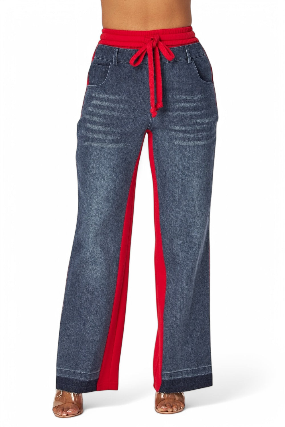 April Straight Leg Denim Jean Sweatpants The House of Stylez