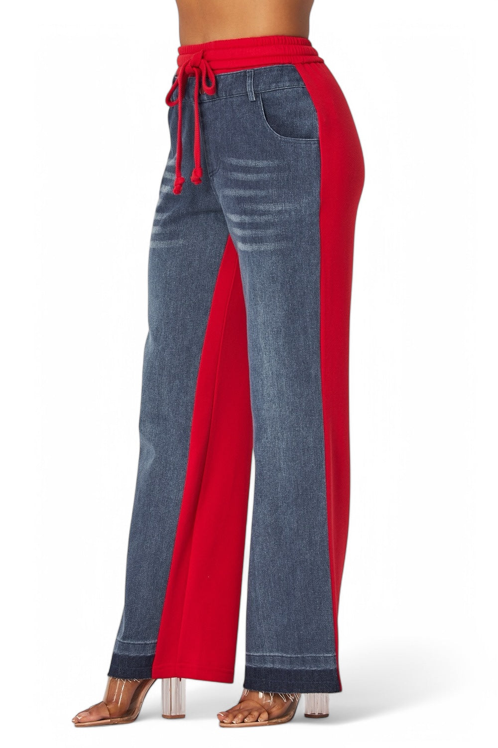 April Straight Leg Denim Jean Sweatpants The House of Stylez
