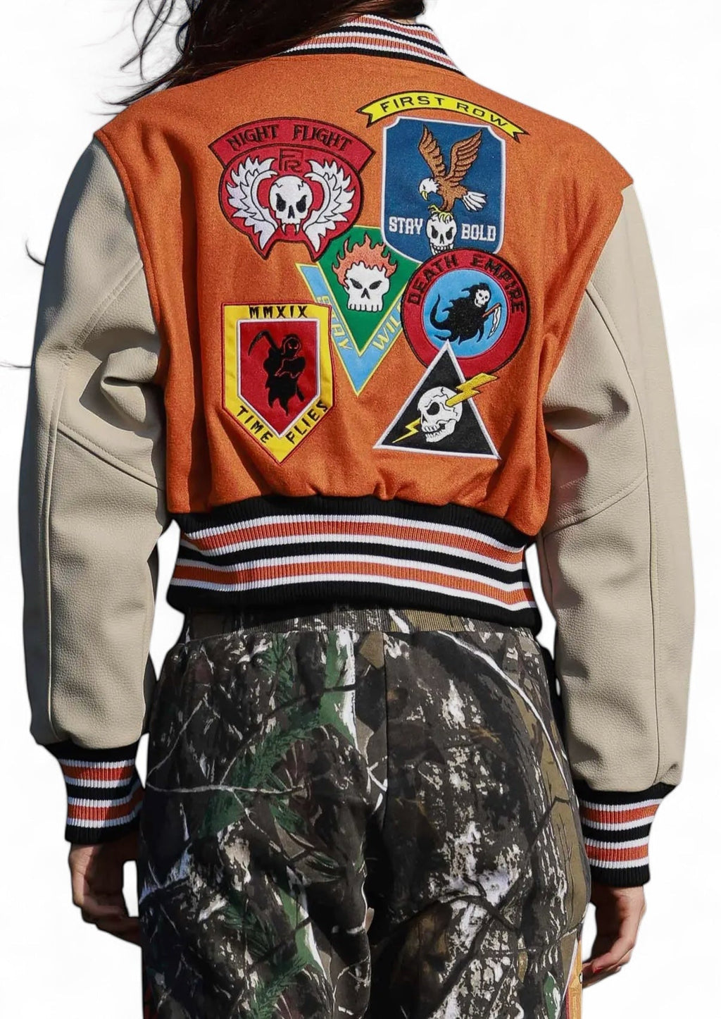 Logo Allover Varsity Jacket {Vegan Leather Sleeves} The House of Stylez
